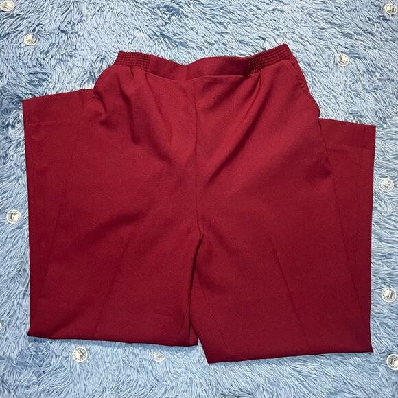 VINTAGE E-Z Motion Pants Size 10 Petite Women’s Red Casual - Picture 1 of 11